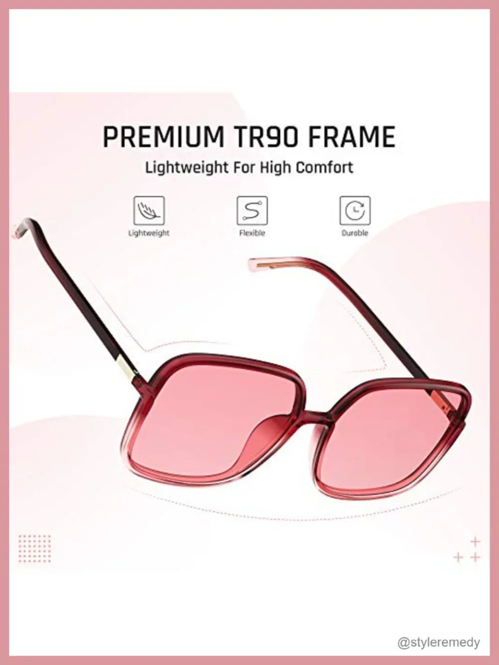 Oversized Square Polarized UV400 Sunglasses for Beach